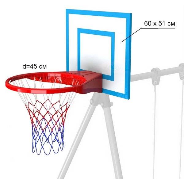 Баскетбольный щит с кольцом для улицы: размер стойки для уличного баскетбола