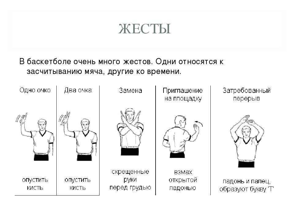 Знаки судьи в баскетболе в картинках с подписями