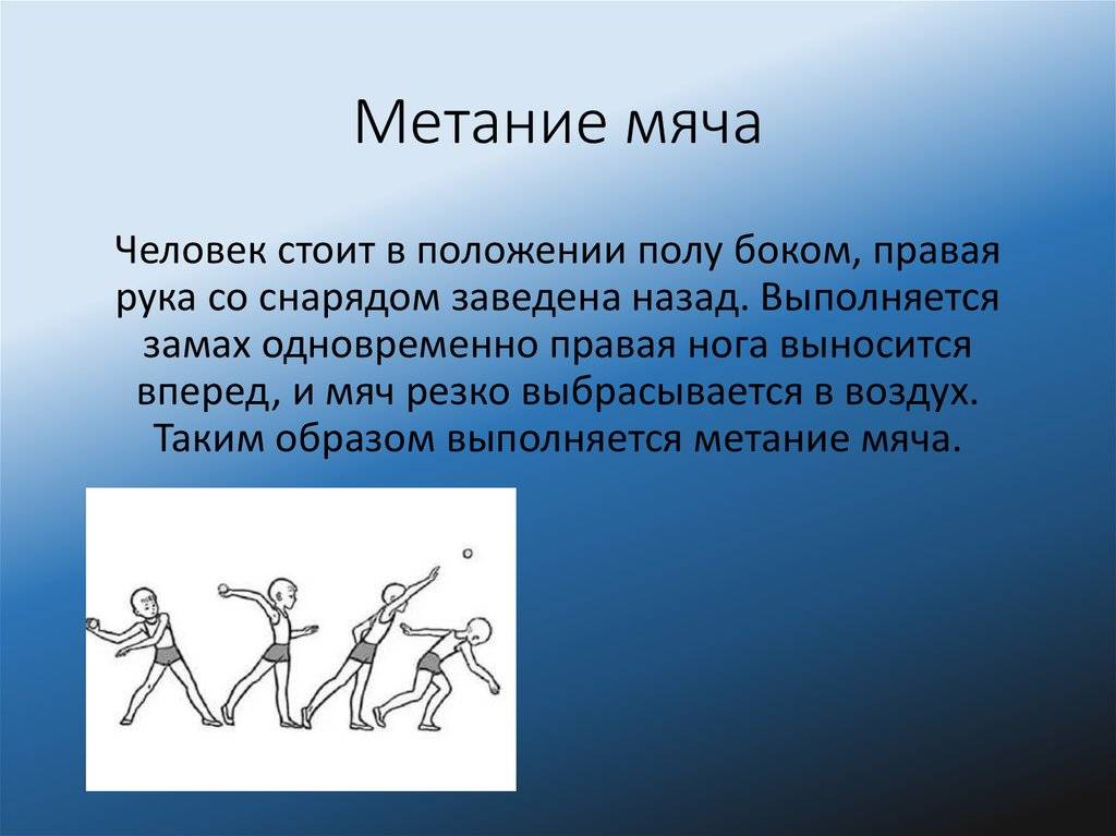 Метание мяча. техника метания мяча. метание мяча на дальность