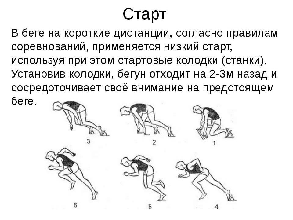 Бег на короткие дистанции схема